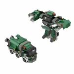MOC – Green Garbage/Trash Truck Transformer Toys(LEGO Alternative Bricks)