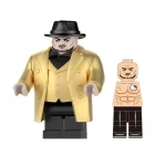Minifigure - Marvel SuperHeroes King Pin Composed Fat Guy In Gold Business Suit with Black Hat​(LEGO Alternative Bricks)