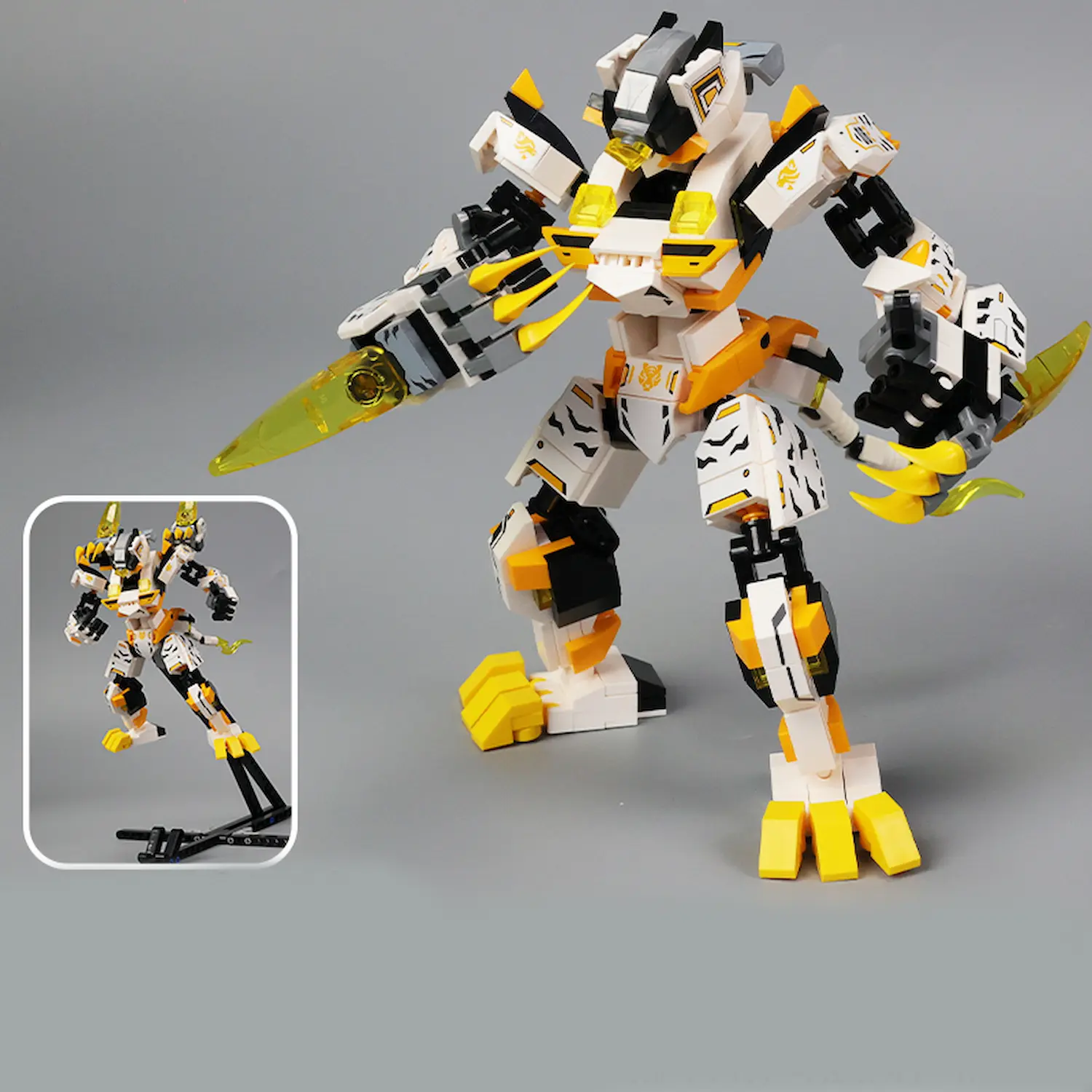 MOC – Western Polar White Tiger Mecha-LEGO Alternative Bricks with holder
