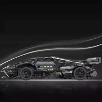 the left side of Lamborghini V12 Black LEGO Alternative Bricks