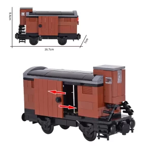 MOC – Box-type freight Caboose Brake van car with cupola (LEGO Alternative Bricks)