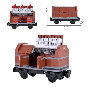 MOC – Covered goods freight wagon Boxcar with Shelter (LEGO Alternative Bricks)