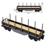 MOC – Eight wheel Logging Stake wagon Flatcar (LEGO Alternative Bricks)