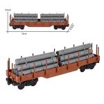 MOC – Logging Pipe Stake wagon Flatcar (LEGO Alternative Bricks)