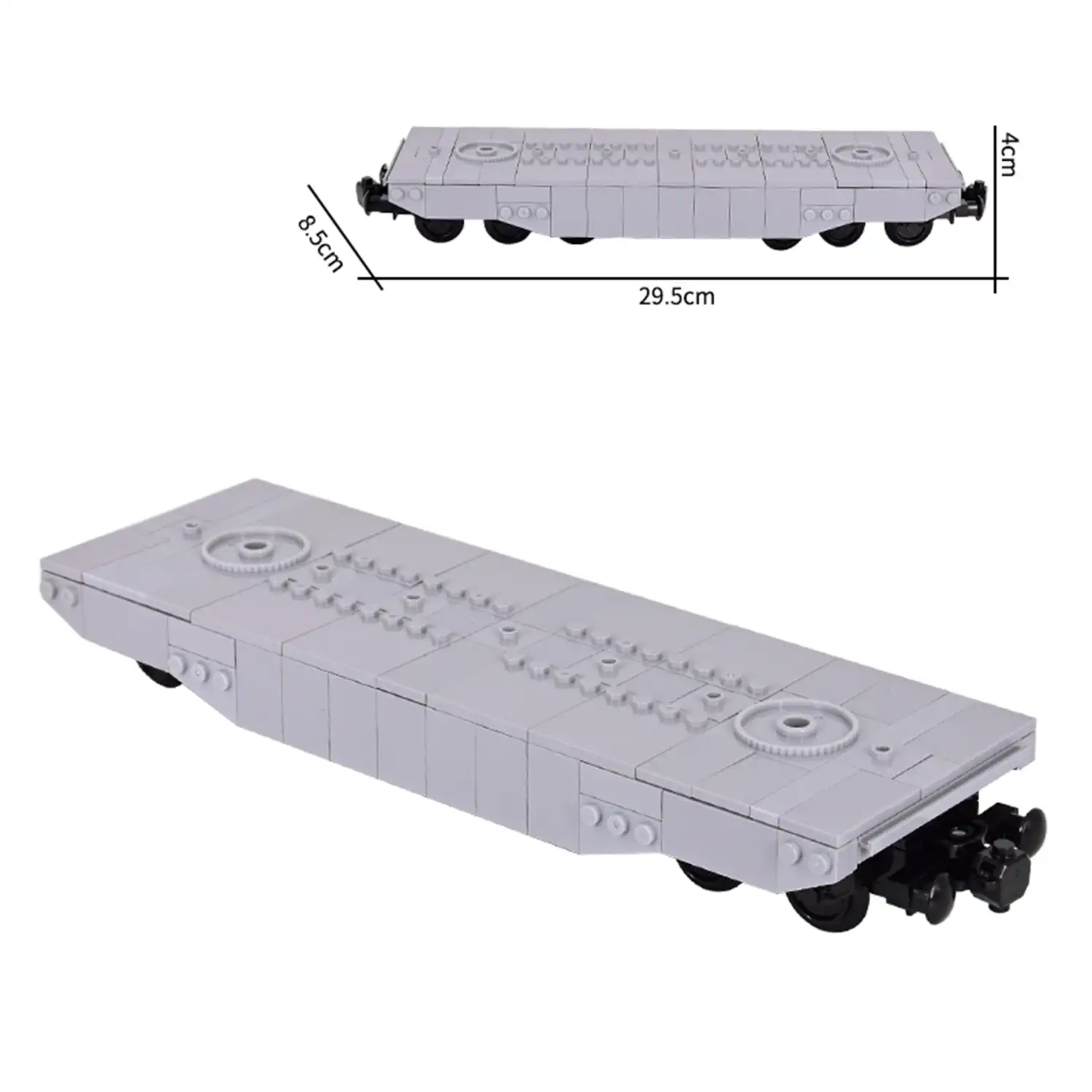 MOC – Military Tank Armored vehicle transport Heavy duty load flatcar (LEGO Alternative Bricks)