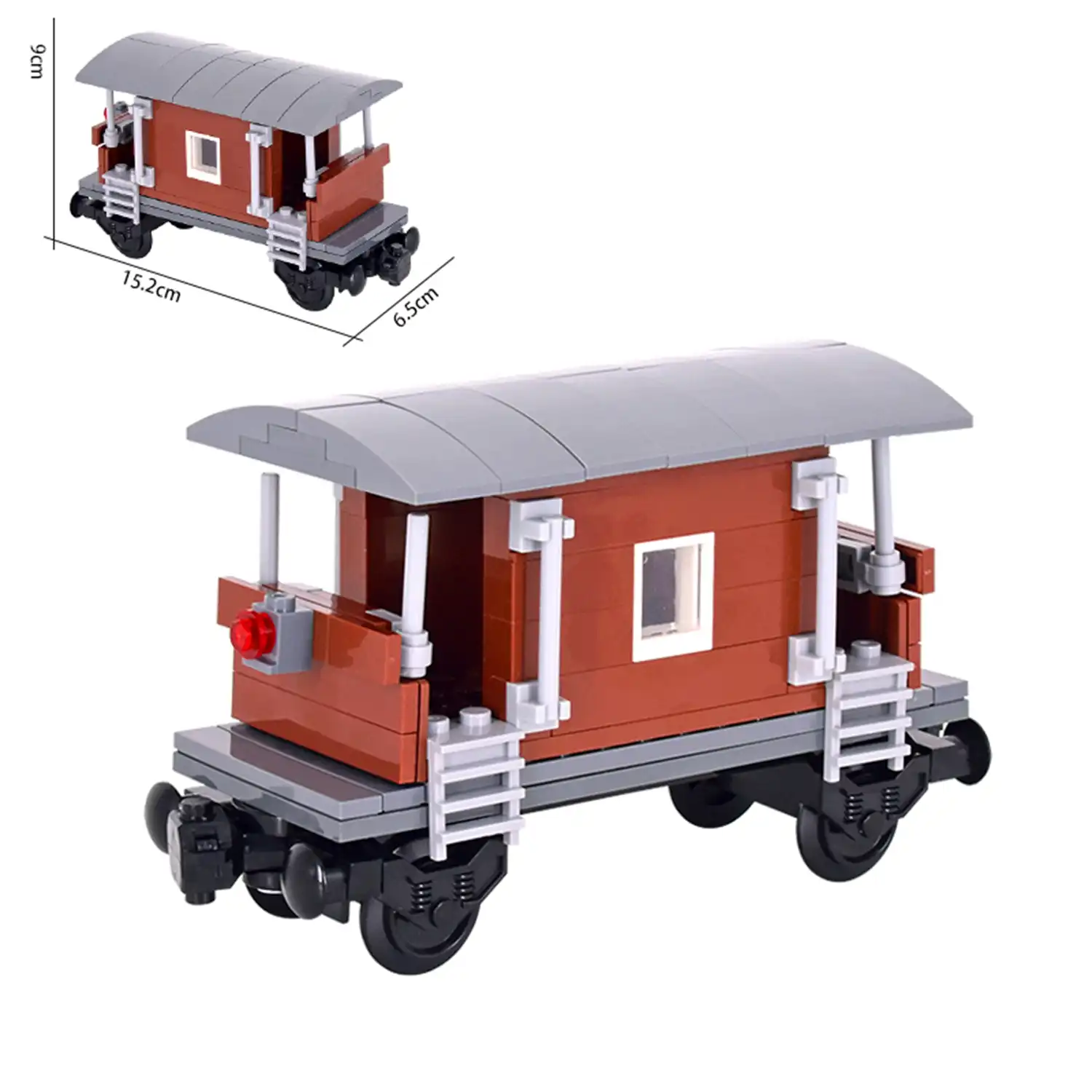 MOC – Old fashioned Retro Vintage Caboose City Freight Train Car (LEGO Alternative Bricks)