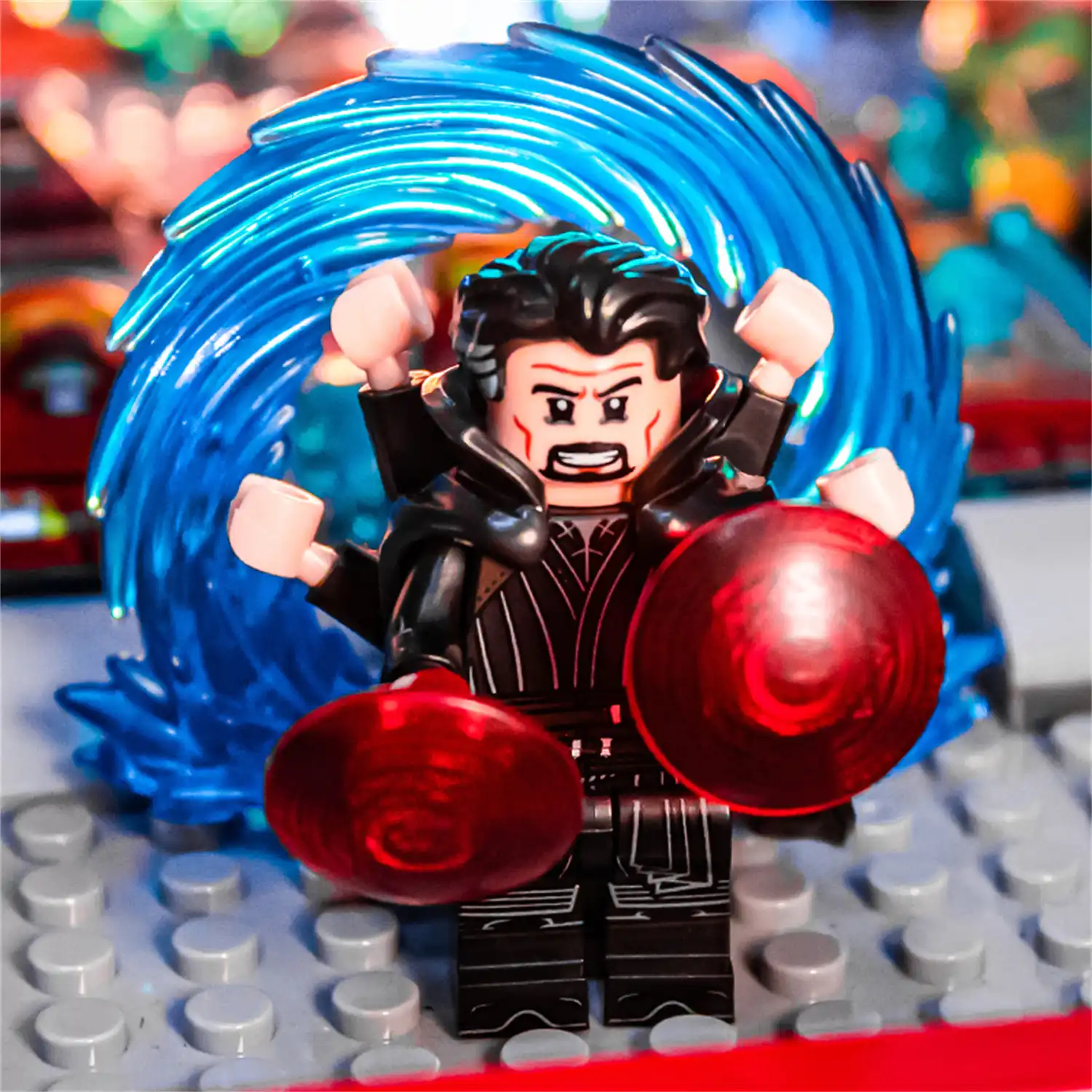 Minifigure - Doctor Sinister Strange Black Dark with a portal accessory (LEGO Alternative)