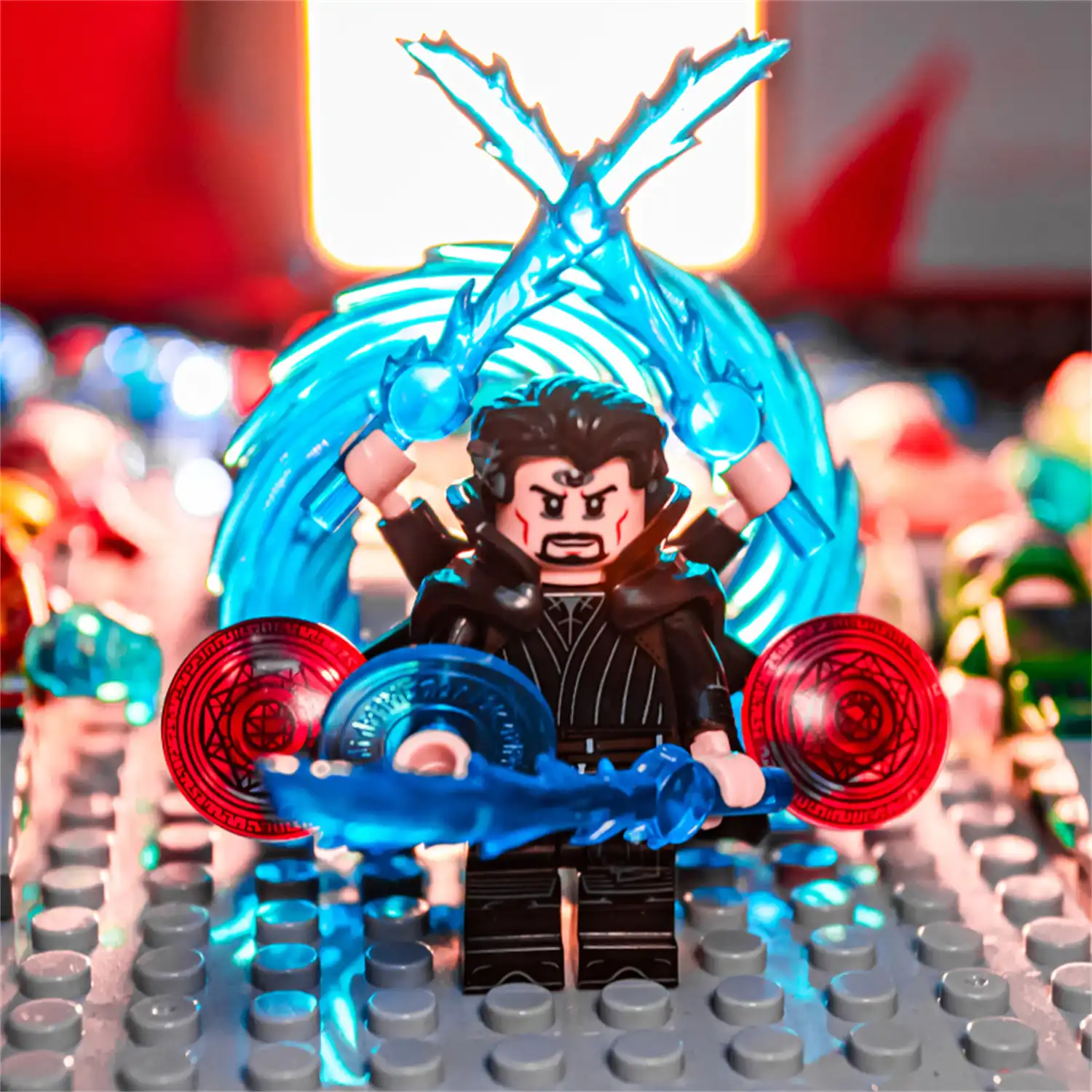 Minifigure - Doctor Sinister Strange Supreme evil with a blue magic effect (LEGO Alternative)