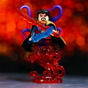 Minifigure - Doctor Strange Dark evil Supreme Sinister version​​ standing upon a swirling red translucent energy base (LEGO Alternative)