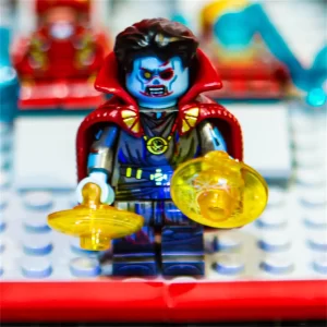 Minifigure - Doctor Strange Zombie version​​ features bluish-grey decayed skin (LEGO Alternative)
