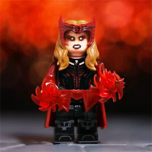 Minifigure - Scarlet Witch Wanda Maximoff​​ featuring her classic red tiara and Chaos Magic effects (LEGO Alternative)