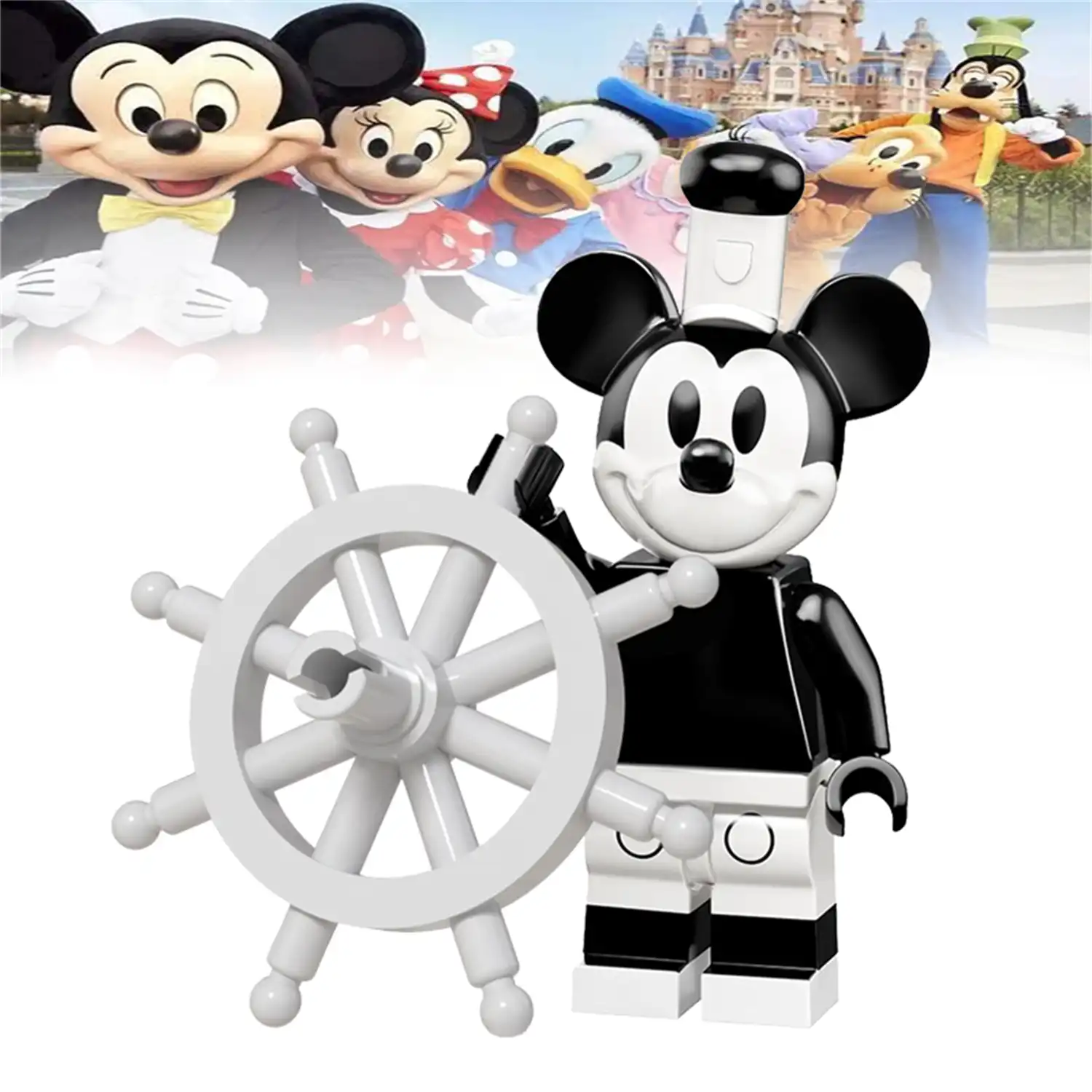 Minifigure – Steamboat Willie Mickey Mouse (LEGO Alternative)
