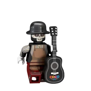 Minifigure – Héctor Rivera holding a guitar with 'Coco' written on it Coco (LEGO Alternative)