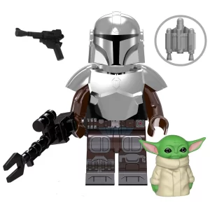 Minifigure – The Mandalorian Din Djarin with Baby Yoda Grogu​ (LEGO Alternative)