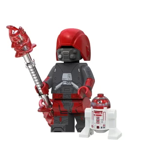 Minifigure – HK 87 Assassin Droid in dark gray and red with R Series Astromech Droid (LEGO Alternative)