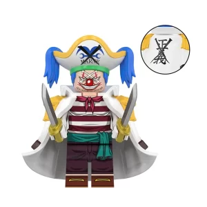 Minifigure – Buggy the Clown Dressed as a Captain and Holding Knives​ ​(LEGO Alternative)