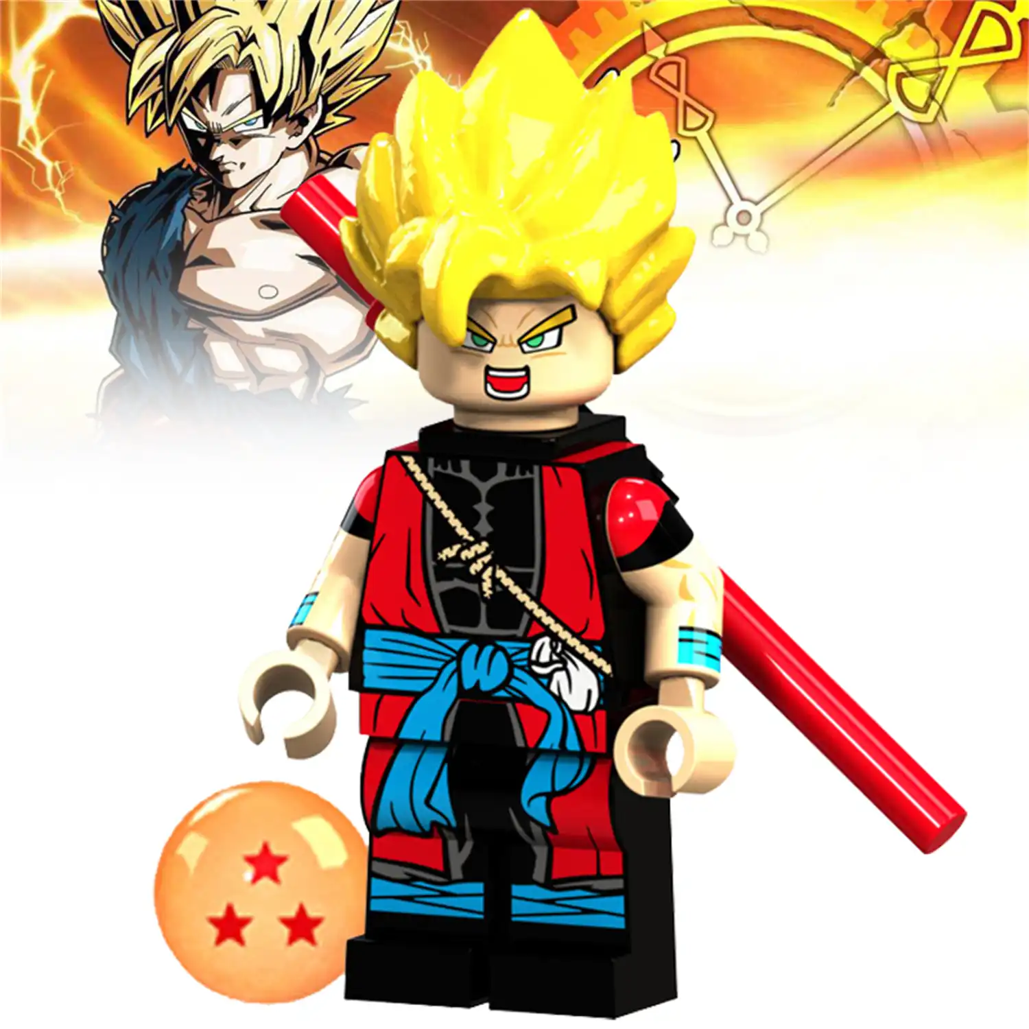 Minifigure - Son Goku Super Saiyan (LEGO Alternative)