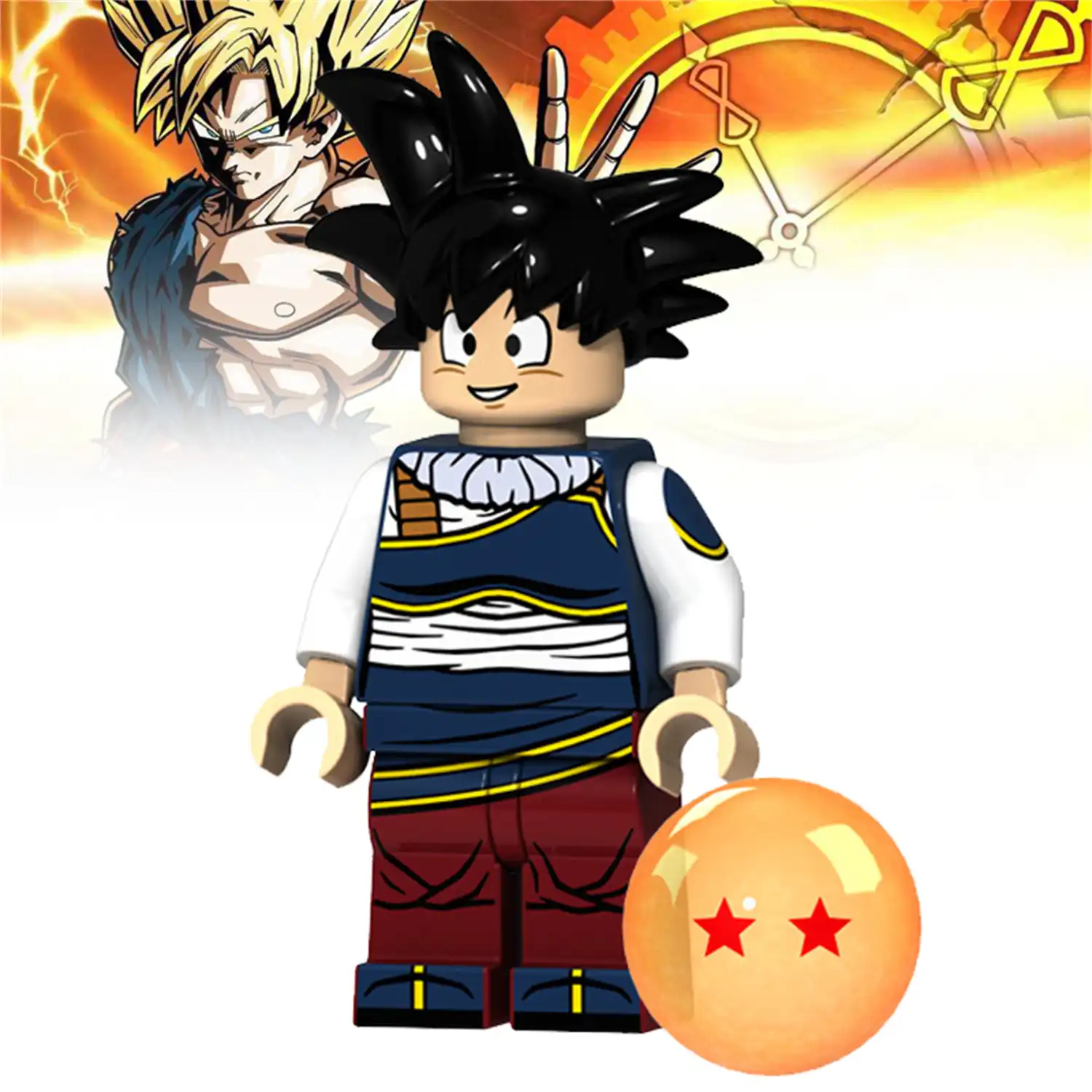 Minifigure - Son Goku with Yardrat Outfit (LEGO Alternative)