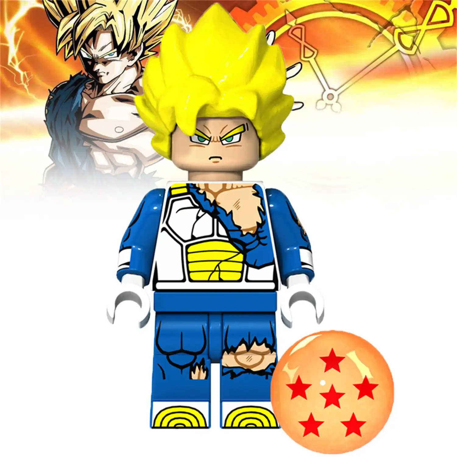 Minifigure - Vegeta Super Saiyan (LEGO Alternative)