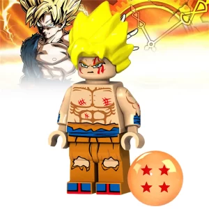 Minifigure - Super Saiyan Son Goku Battle-Damaged (LEGO Alternative)