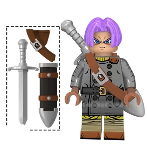 Minifigure - Trunks with Purple Hair, Grey Jacket (LEGO Alternative)