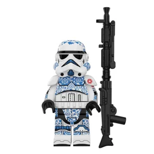 Minifigure - Custom Lego Stormtrooper (Blue and White Porcelain)​ (LEGO Alternative)