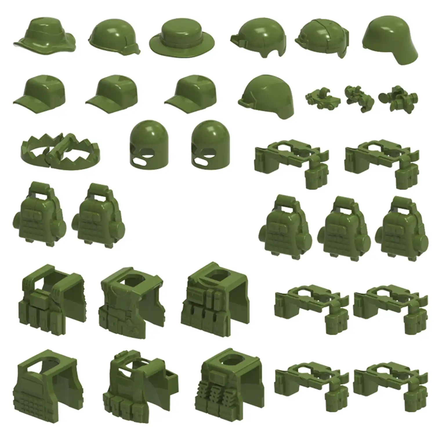 Custom Piece Miniature – Tactical Gear military gear and equipment army  green – 3D Print for LEGO minifigure