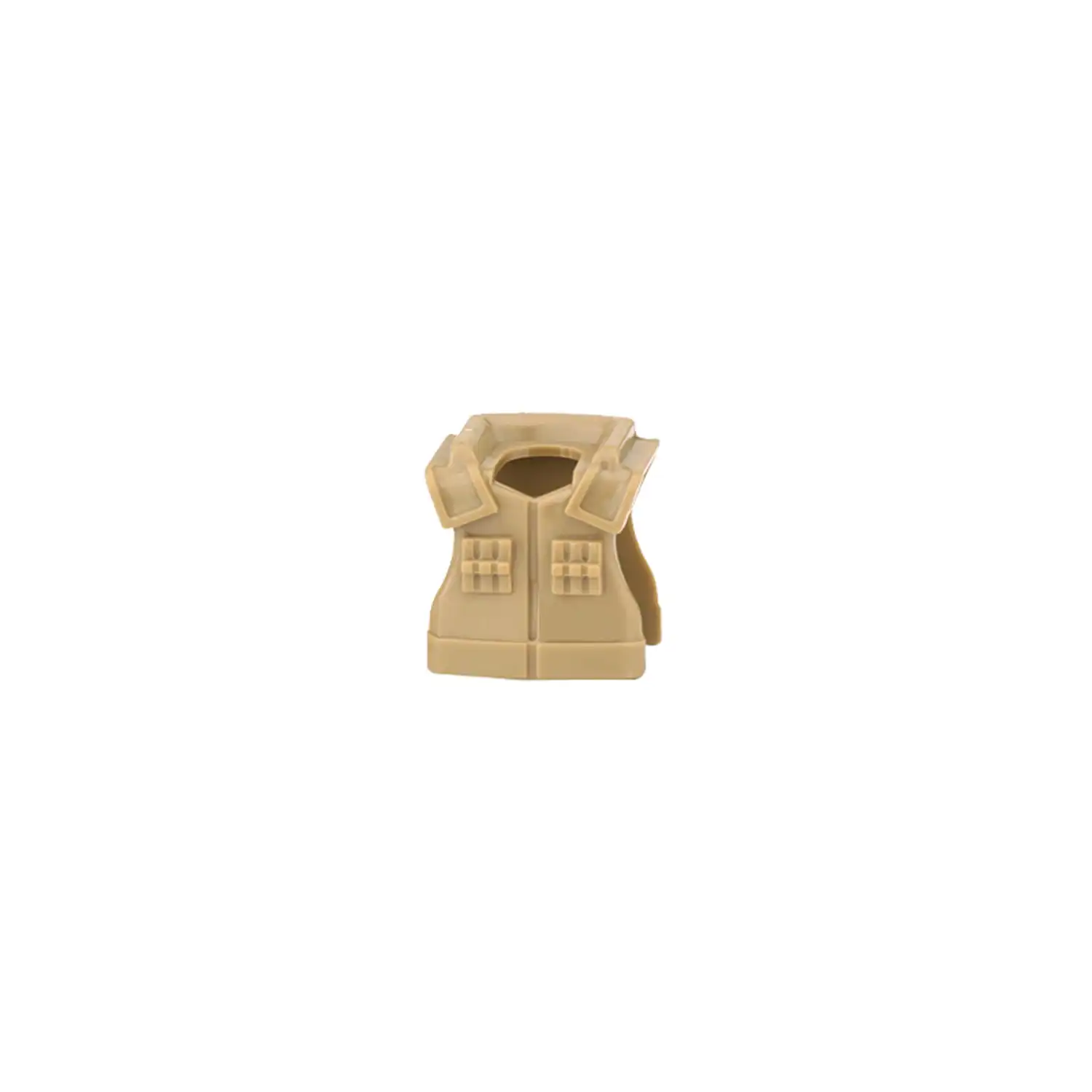 Custom Piece Miniature – B20 Tactical Vest Body Armor dark tan with two prominent pouches on the upper chest – 3D Print for LEGO minifigure