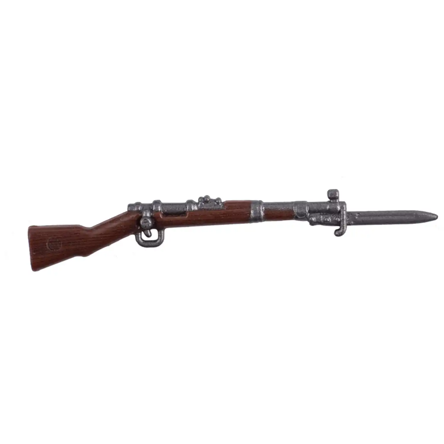 Custom Piece Miniature – German Karabiner 98k Kar98k rifle with wood grain stock and fixed bayonet – 3D Print for LEGO Minifigure
