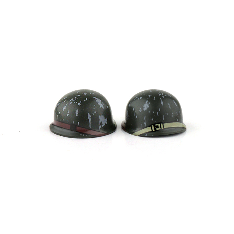Custom Piece Miniature – M1 helmet with white paint splatters 2 pieces – 3D Print for LEGO minifigure