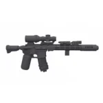 Custom Piece Miniature – M4 carbine equipped with a URGI Upper Receiver Group - Improved and a 1-4x variable power scope Low Power Variable Optic - LPVO – 3D Print for LEGO minifigure