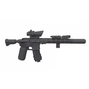 Custom Piece Miniature – M4 carbine equipped with a URGI Upper Receiver Group - Improved and a Trijicon ACOG Advanced Combat Optical Gunsight – 3D Print for LEGO minifigure