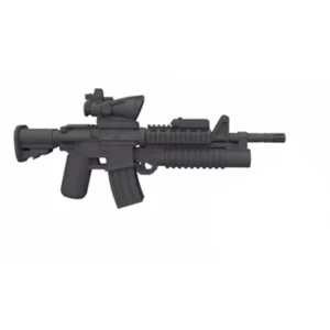 Custom Piece Miniature – M4A1 carbine fitted with an M203 grenade launcher and a scope – 3D Print for LEGO minifigure