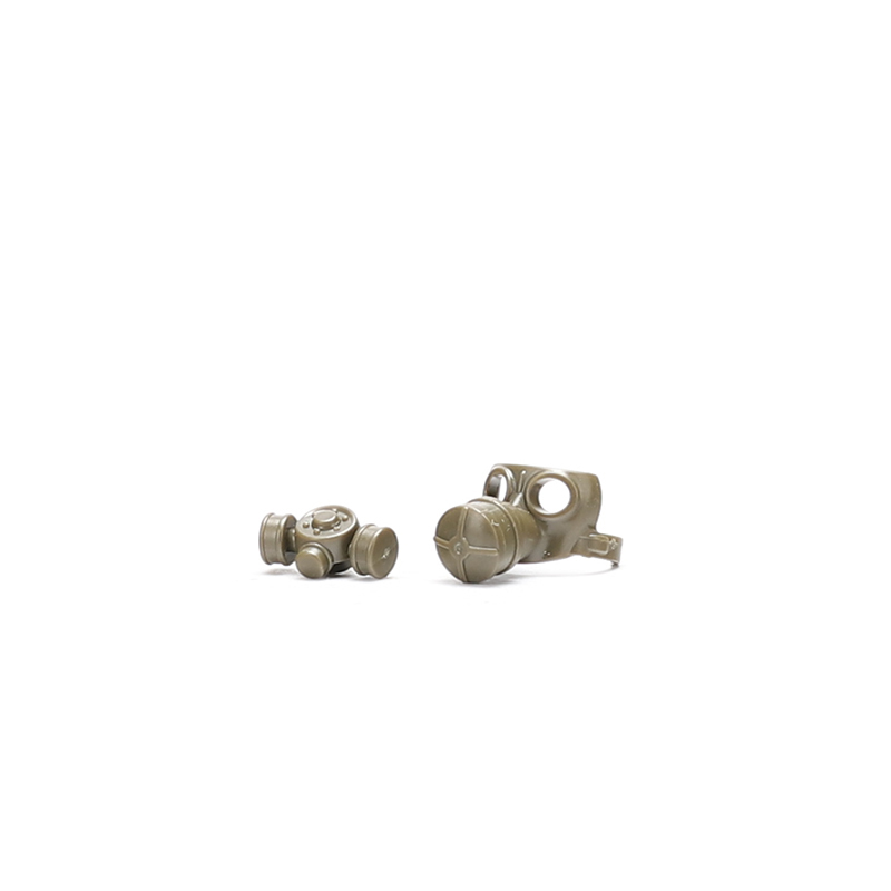 Custom Piece Miniature – Soviet or Russian style military gas mask with filter canister dark green – 3D Print for LEGO minifigure
