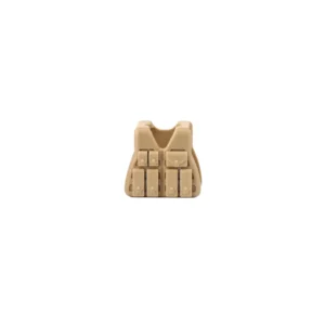 Custom Piece Miniature – Tactical Vest Body Armor Tan with multiple pouches on the front – 3D Print for LEGO minifigure