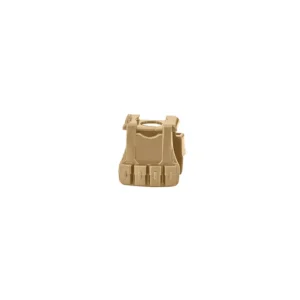Custom Piece Miniature – Tactical Vest Body Armor dark tan with three front pouches – 3D Print for LEGO minifigure