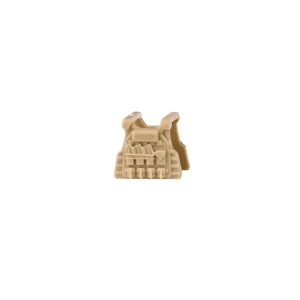 Custom Piece Miniature – Tactical Vest Body Armor earth yellow khaki with various pouches – 3D Print for LEGO minifigure