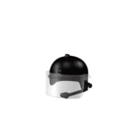 Custom Piece Miniature – black anti riot helmet with a clear face shield and an attached microphone – 3D Print for LEGO minifigure