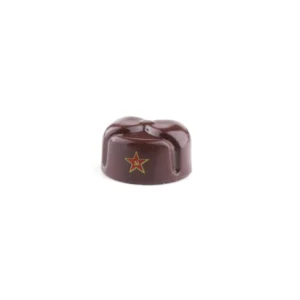 Custom Piece Miniature – brown Soviet style military garrison cap winter hat with a red star emblem – 3D Print for LEGO minifigure