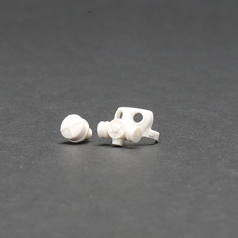 Custom Piece Miniature – gas mask white with a detachable central filter featuring a distinct front pattern – 3D Print for LEGO minifigure