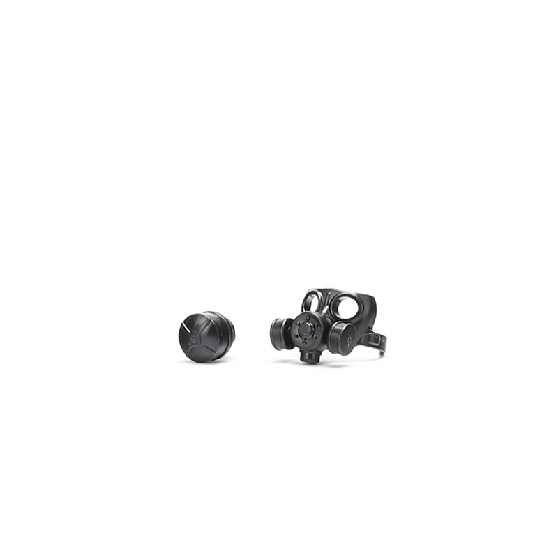 Custom Piece Miniature – gas mask with dual side respirator filters black – 3D Print for LEGO minifigure