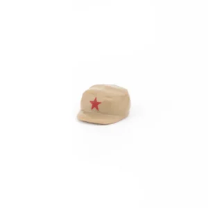Custom Piece Miniature – khaki tan colored octagonal military style forage cap features a red five-pointed star – 3D Print for LEGO minifigure
