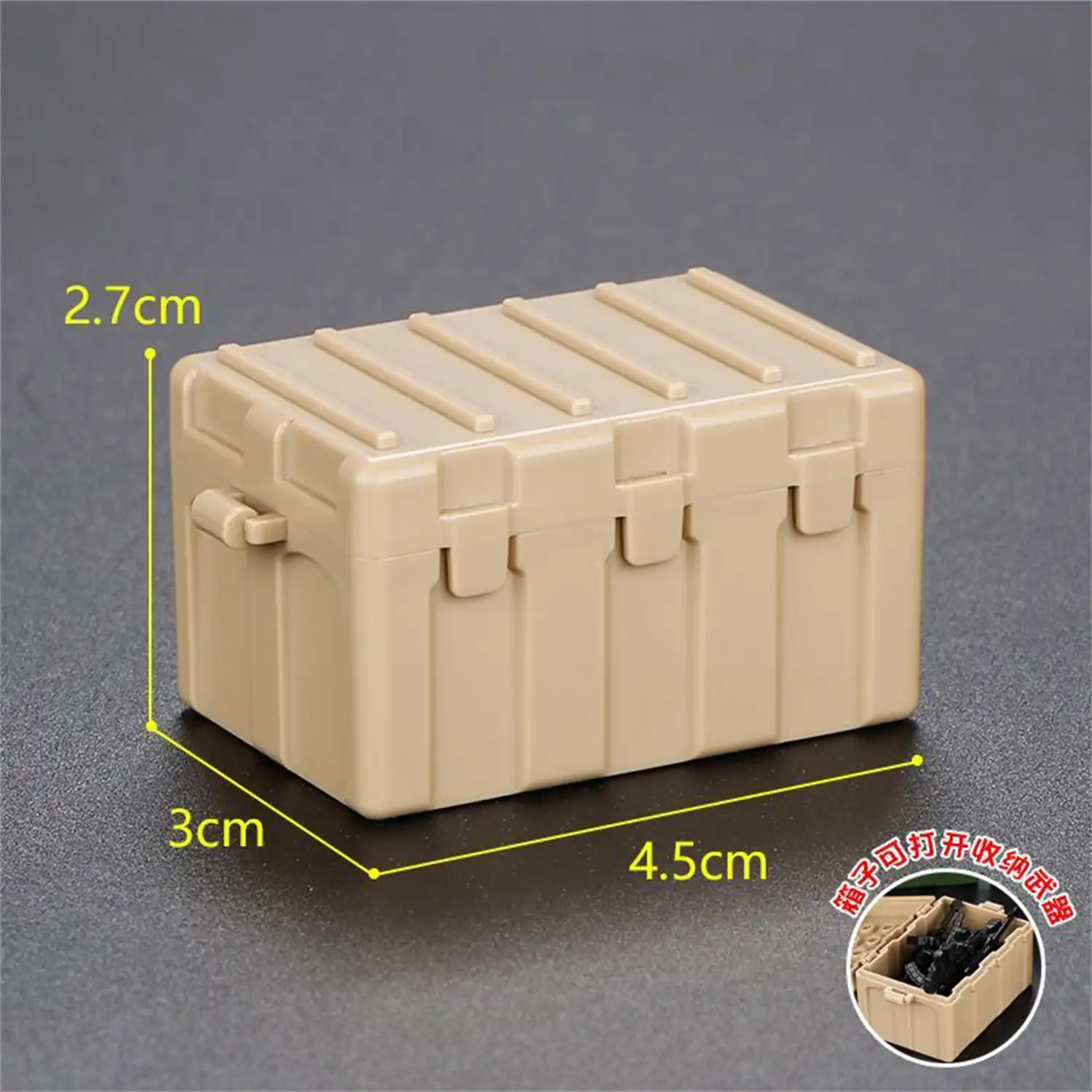 Custom Piece Miniature – military weapons box container crate desert tan sand – 3D Print for LEGO minifigure