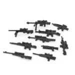 Custom Piece Miniature – military weapons sniper rifles and designated marksman rifles DMRs black – 3D Print for LEGO minifigure