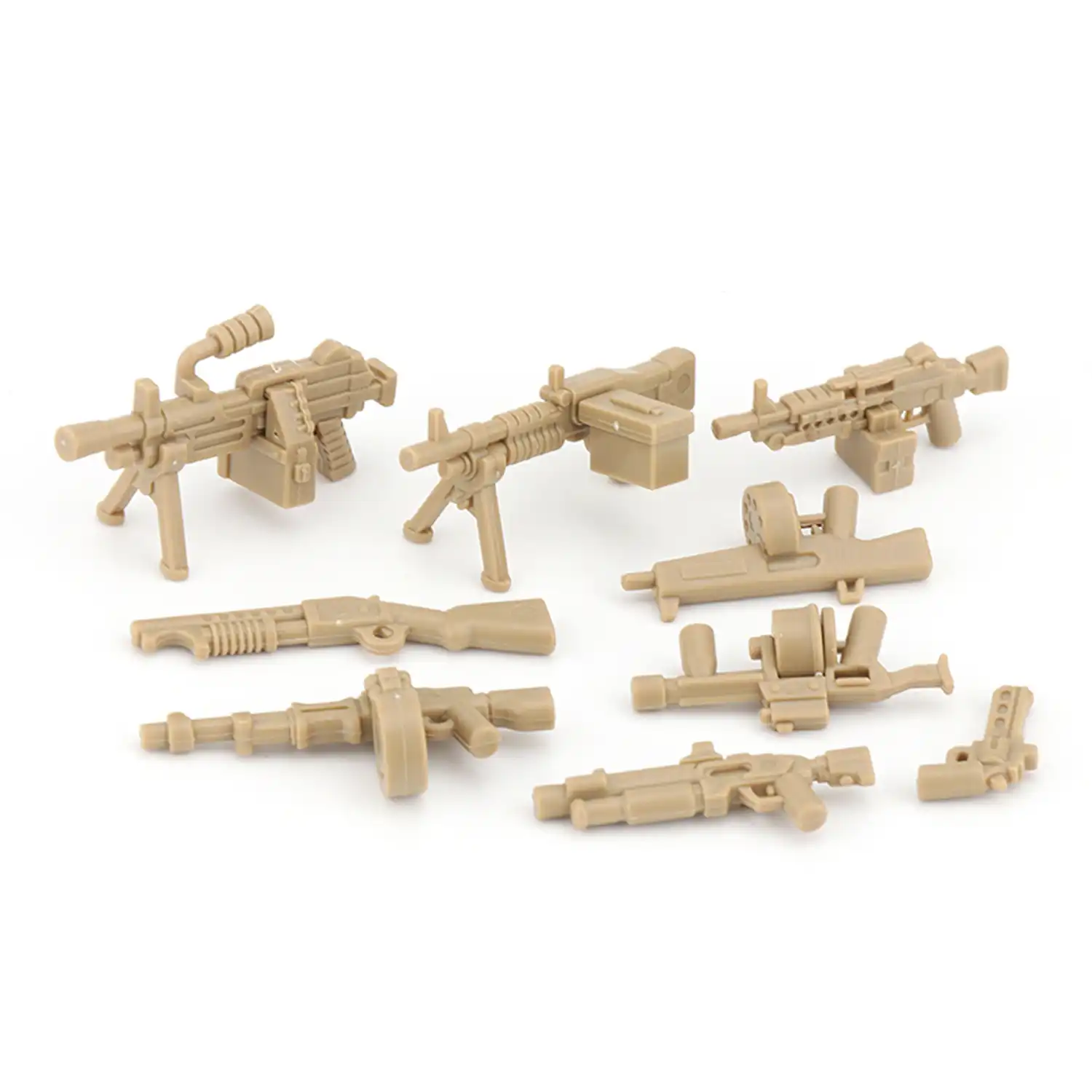 Custom Piece Miniature – military weapons tan sand color – 3D Print for LEGO minifigure