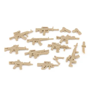 Custom Piece Miniature – military weapons tan sand color – 3D Print for LEGO minifigure