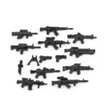 Custom Piece Miniature – military weapons variety of modern firearms and a knife black – 3D Print for LEGO minifigure