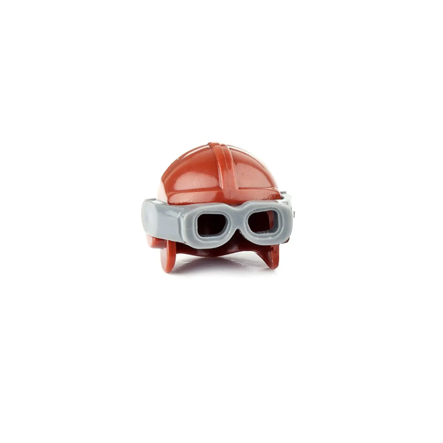 Custom Piece Miniature – reddish brown pilot style helmet with light gray or silver goggles – 3D Print for LEGO minifigure