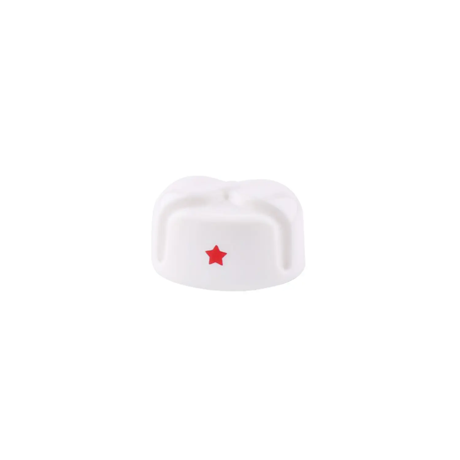 Custom Piece Miniature – white Soviet style military winter hat ushanka style with a red star emblem – 3D Print for LEGO minifigure