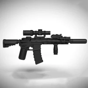 Custom Piece – HK416 assault rifle with variable power telescopic sight scope – 3D Print for LEGO minifigure